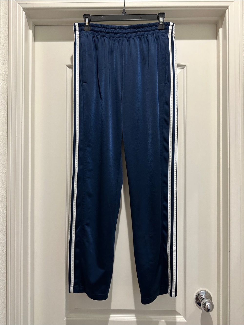 adidas Navy Track Pants with White Triple Stripes